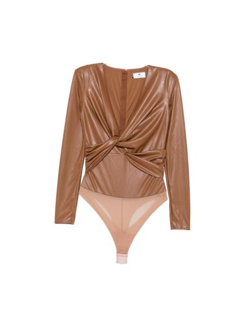 ELISABETTA FRANCHI Twist-detail long-sleeve bodysuit