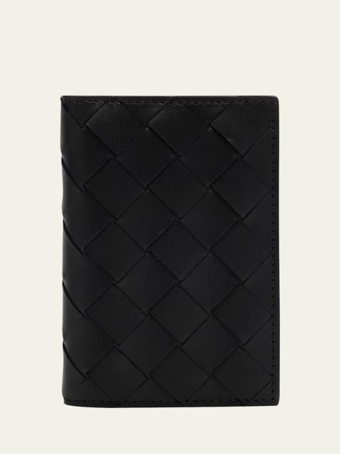 Bottega Veneta Men's Portacard Woven Leather Card Case