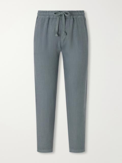 FEDELI Straight-Leg Linen Drawstring Trousers