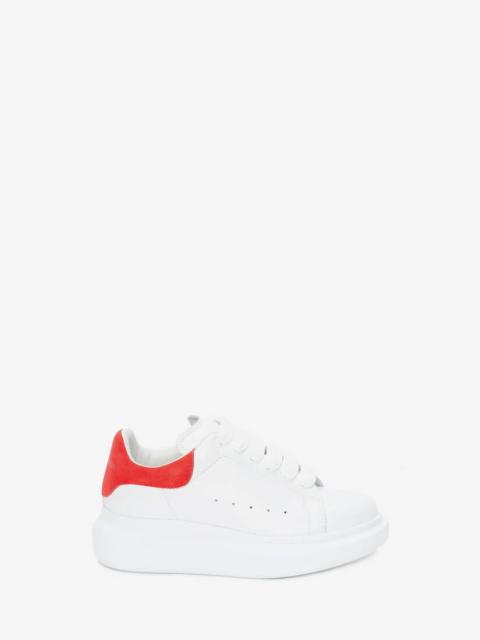 Alexander McQueen Kids Oversized Sneaker in White/red