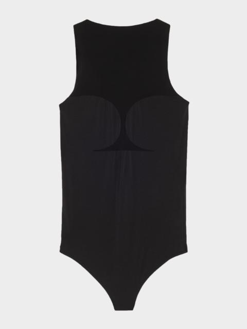 Wolford Corset-Effect Sleeveless Bodysuit with Sheer Panels