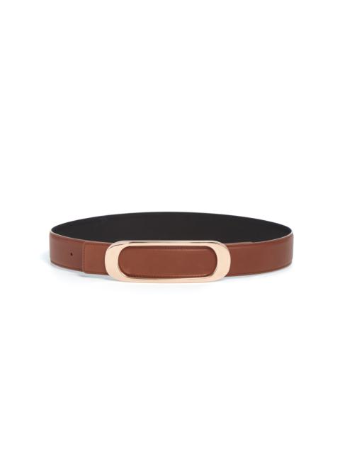 GABRIELA HEARST Medium Timon Reversible Belt in Cognac & Black Leather