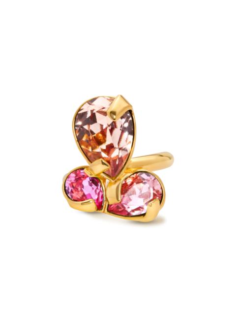 Oscar de la Renta Pear Rhinestone Cluster Ring pink