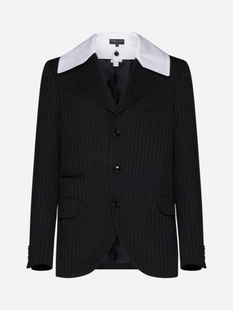 Comme des Garçons Homme Plus Pinstriped single-breasted wool blazer