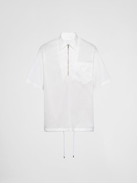 Short-sleeve stretch cotton shirt