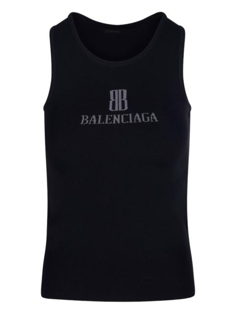BALENCIAGA logo-print tank top