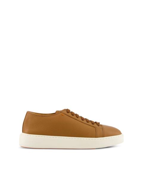 Santoni leather lace-up sneakers