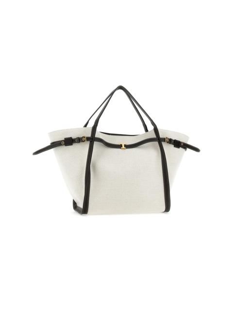 Tod's Women's Medium Linen-Canvas Shopping Bag - Bianco Calce