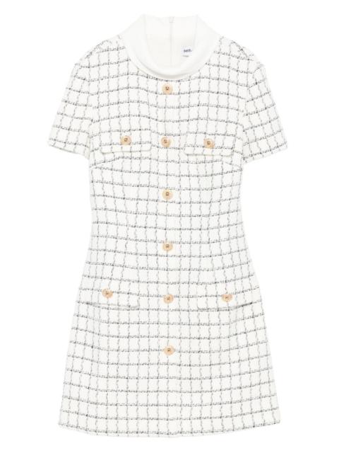self-portrait checked button-detailed mini dress
