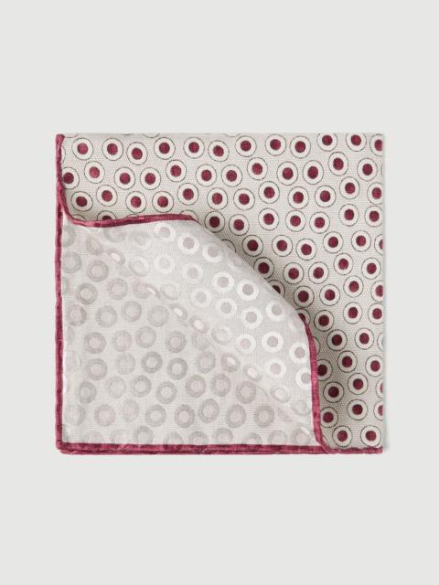 Brunello Cucinelli Spotted pattern silk pocket square