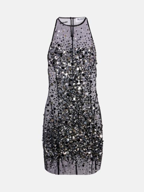 THE ATTICO Sequined sheer minidress