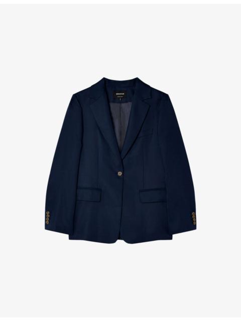 WHISTLES Hopsack Relaxed-Fit Woven Blazer