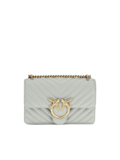 PINKO Love chevron bird-ring leather shoulder bag