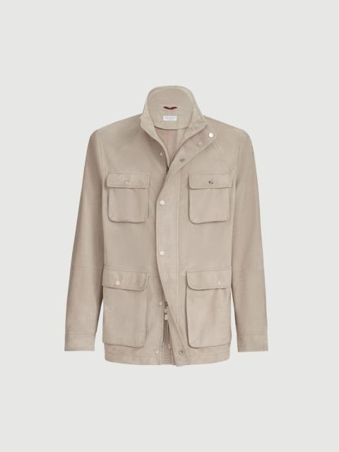 Brunello Cucinelli Suede unlined safari jacket