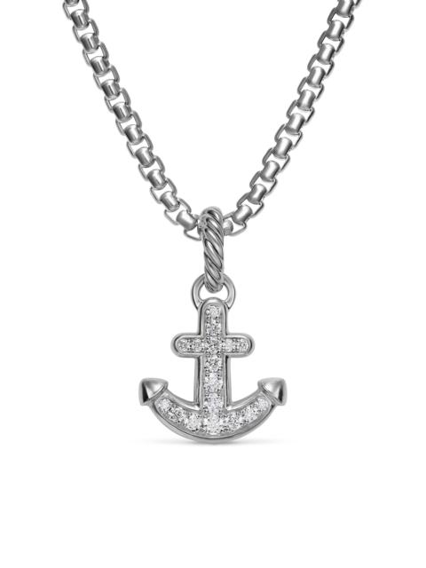 DAVID YURMAN Women's Anchor Amulet in Sterling Silver with Diamonds, 14.2MM - Diamond