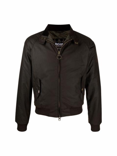 Barbour funnel neck zip-up wax jacket