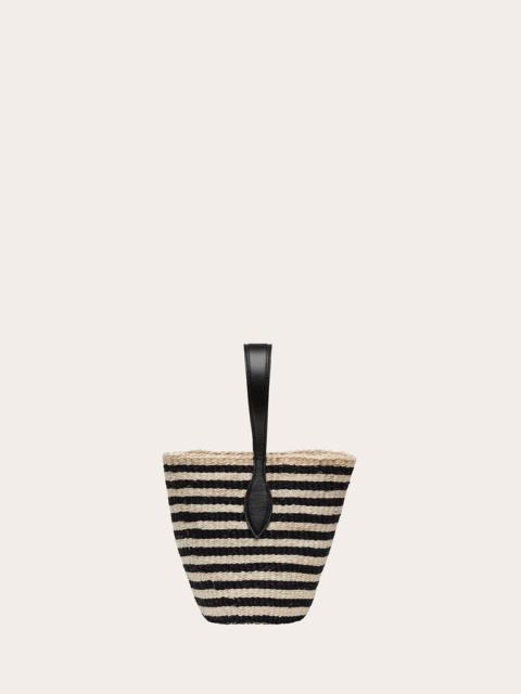 Liffner SINGLE HANDLE BASKET BLACK AND CREAM