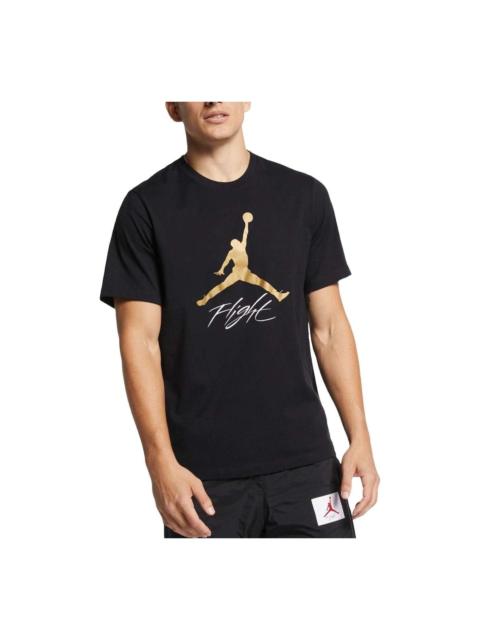 Jordan Air Jordan Jumpman Flight Graphic T-Shirt Asia Sizing 'Black Gold' AO0665-011