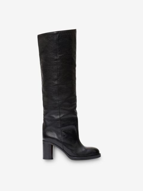 LELIA LEATHER KNEE BOOTS