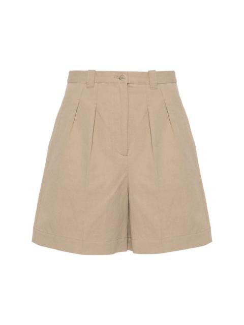 poplin cotton-blend shorts
