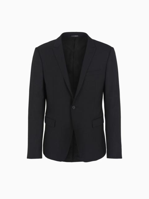 EMPORIO ARMANI Single-breasted, virgin-wool jacket