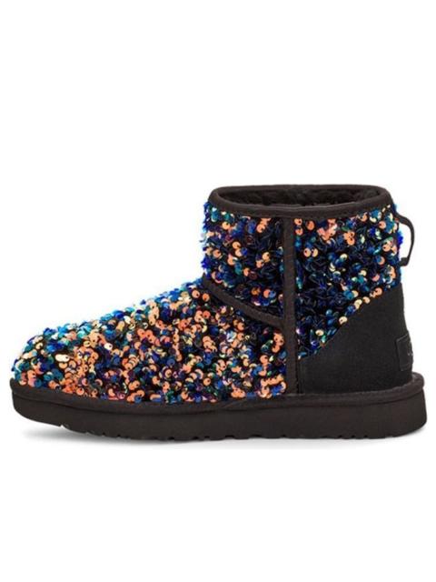 UGG (WMNS) UGG Classic Mini Stellar Sequin Snow Boots Black 1112515-BLK