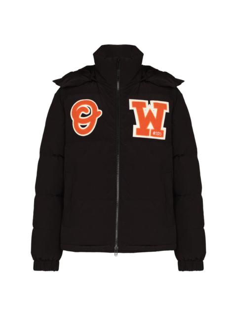 Off-White logo-patch puffer coat