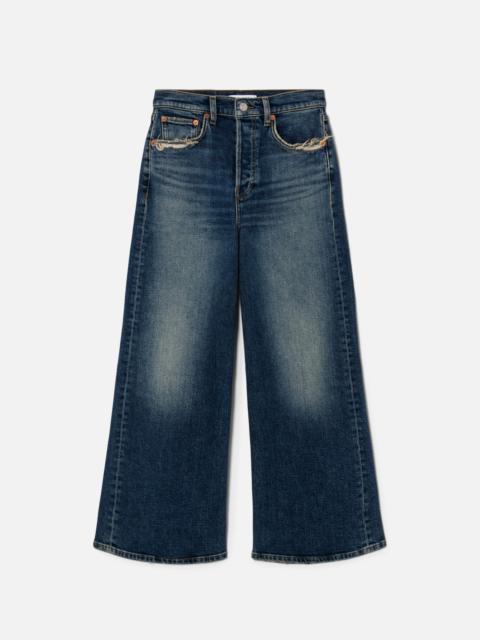 RE/DONE Comfort Stretch High Rise Wide Leg Crop - Sonoma Indigo