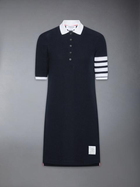 Thom Browne TEXTURED PIQUE 4-BAR POLO DRESS