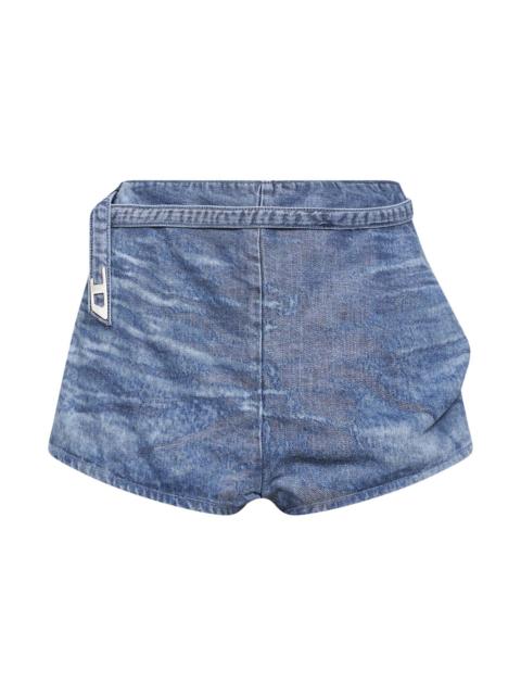 Diesel Blue denim satin De-Drex-Fsi1 shorts