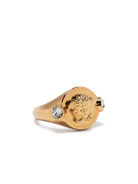 VERSACE Medusa Head crystal-embellished signet ring