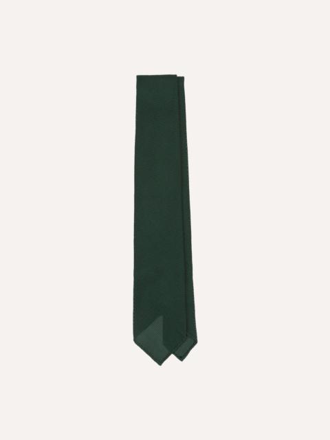 Drake's Green Fine Woven Grenadine Silk Hand Rolled Tie