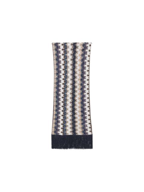 Missoni zigzag-knit fringed scarf