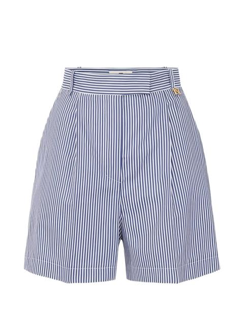 ELISABETTA FRANCHI striped logo-detail shorts