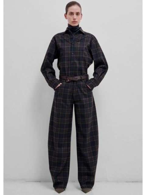 DARKPARK Darkpark Khris Tartan Check Barrel Leg Pants - Blue/Grey/Red