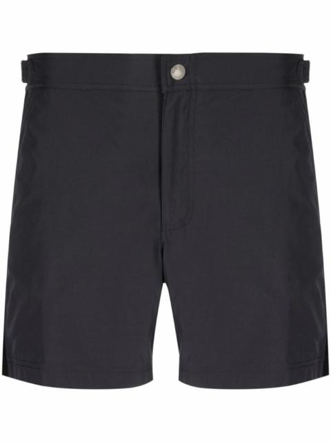 Alexander McQueen slim-cut logo-tape swim shorts
