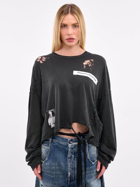 Ann Demeulemeester Distressed Boxy Long Sleeve Tee