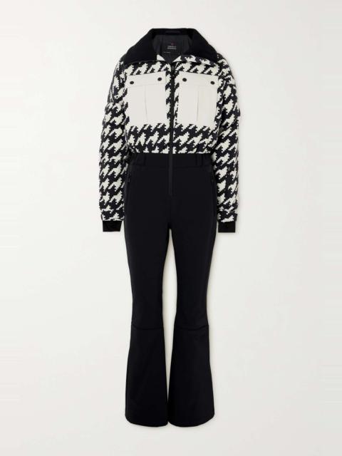 PERFECT MOMENT Helen houndstooth quilted down ski suit