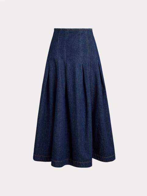 Polo Ralph Lauren Pleated Denim Midi Skirt