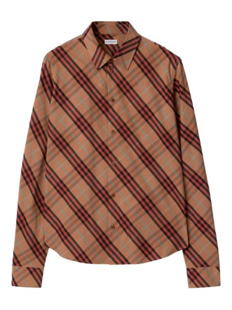 Burberry checked buttoned cotton shirt