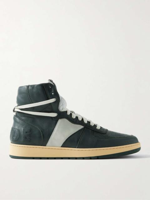 Rhecess Logo-Appliquéd Distressed Leather High-Top Sneakers