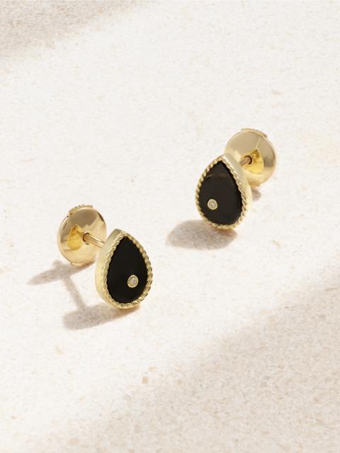 Yvonne Léon 9-karat Gold, Onyx And Diamond Earrings