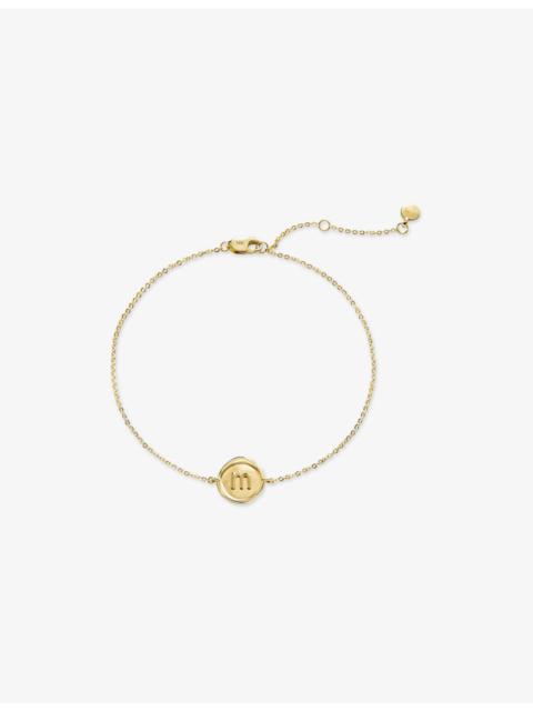 MONICA VINADER Mini Initial M Stamp 14ct Yellow-Gold Bracelet