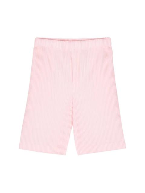 straight-leg plissé shorts