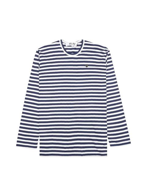 Comme des Garçons PLAY Little Heart Striped Long-Sleeve T-Shirt 'Navy/White'