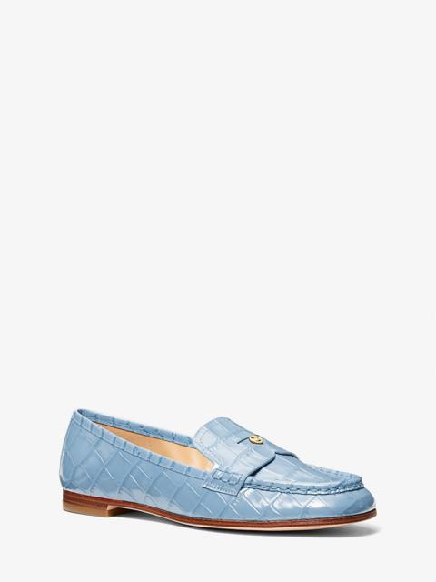 MICHAEL KORS Jennings Crocodile Embossed Leather Loafer
