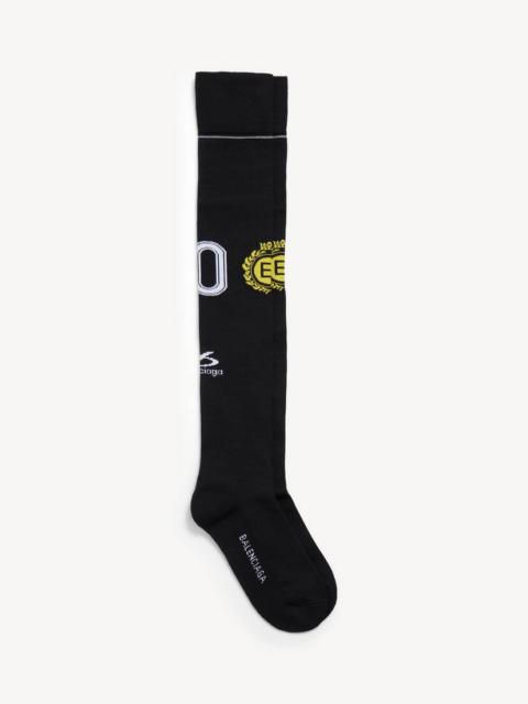 BALENCIAGA Men's Naval Crest Long Socks in Black