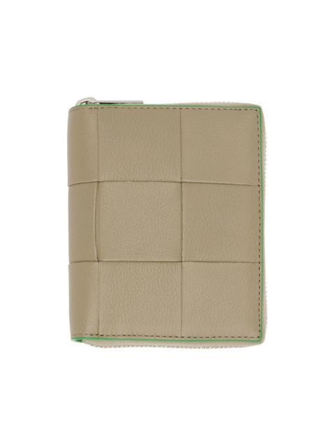 Taupe Zip Around Wallet