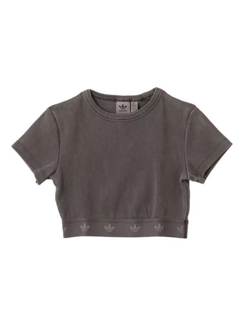 adidas (WMNS) adidas Rib SS Top T-Shirt 'Grey' JD0041