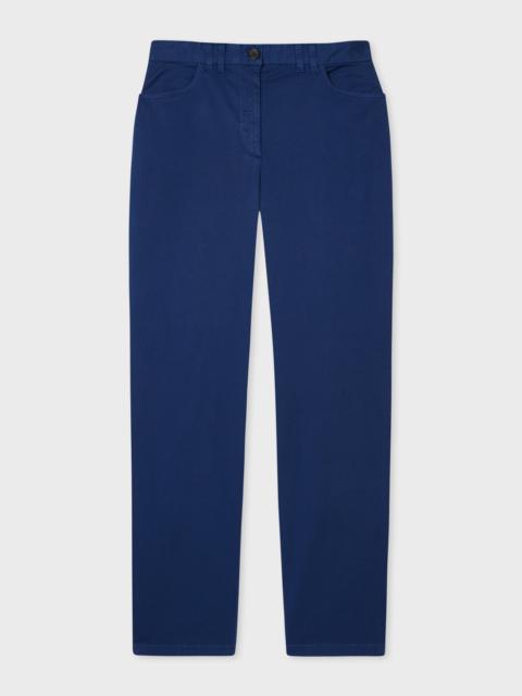 Women's Navy Stretch-Cotton Slim-Fit Chinos